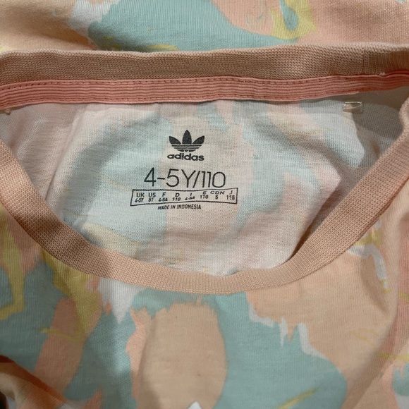 adidas Originals Girls' Big Pack Marble Print Tee - Picture 3 of 4